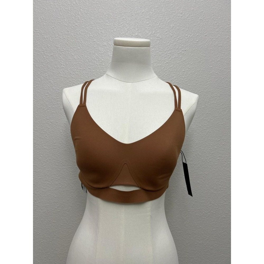 NWT Victoria's Secret VSX Sports Bra Cutout Strappy Back Medium Copper Brown S